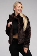 Load image into Gallery viewer, Ambiance Apparel Fluffy Zip-Up Sweater Jacket