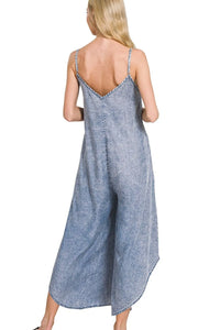 Lyocell Acid-Washed Jumpsuit Back