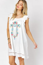 Load image into Gallery viewer, Davi &amp; Dani EMBROIDERED SQUARE NECK MINI DRESS