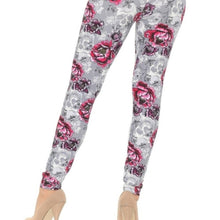 Load image into Gallery viewer, BLOOMING ROSE SKULL SOFT LEGGINGS 15I-L030
