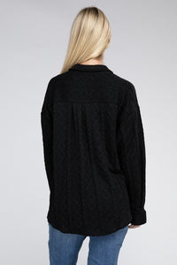 Nuvi Apparel Button Front Knit Shacket