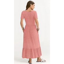 Load image into Gallery viewer, Short Sleeve Maxi Dress Crewneck Casual dress, SMALL, 1EE-165D006