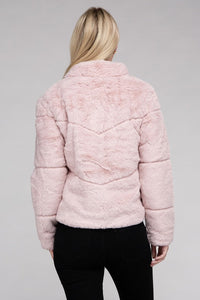 Ambiance Apparel Fluffy Zip-Up Sweater Jacket