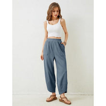 Load image into Gallery viewer, Baggy Wide Leg Elastic Waisted Palazzo Harem Pants, S, 3D-144B004