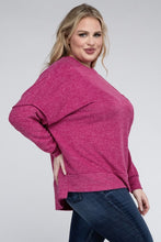 Load image into Gallery viewer, ZENANA Plus Brushed Melange Drop Shoulder Sweater