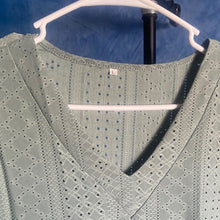 Load image into Gallery viewer, Elegant Women's V-Neck Lace Top in GREEN, 4D-128T005