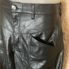 Load image into Gallery viewer, Zara Black Faux Leather 80s Corey Pants, Sz 2, 14C-102B010