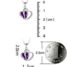 Load image into Gallery viewer, Aqua Blue Heart pendant necklace crystal jewelry, 10E-J006