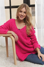 Load image into Gallery viewer, ADORA High-Low Side Slit V-Neck Sweater