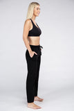 Ambiance Apparel Lounge Wide Pants with Drawstrings