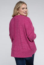 Load image into Gallery viewer, ZENANA Plus Brushed Melange Drop Shoulder Sweater