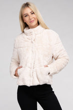 Load image into Gallery viewer, Ambiance Apparel Fluffy Zip-Up Sweater Jacket