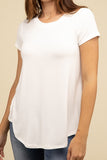 ZENANA Round Hem Rayon Short Sleeve Top