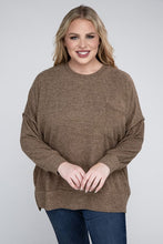 Load image into Gallery viewer, ZENANA Plus Brushed Melange Drop Shoulder Sweater