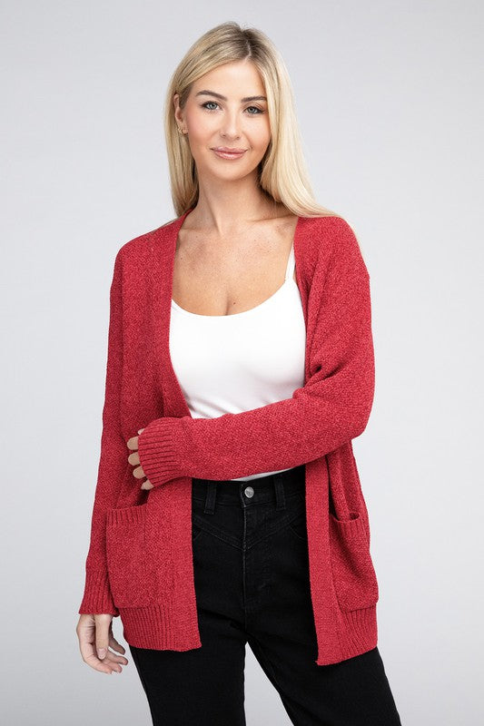 ZENANA  Open Front Sweater Cardigan