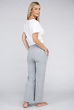 Ambiance Apparel Lounge Wide Pants with Drawstrings