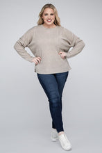 Load image into Gallery viewer, ZENANA Plus Ribbed Brushed Melange Hacci Sweater