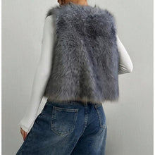 Load image into Gallery viewer, Sleeveless Faux Fur Open Front Cardigan, Small, 21D-195T005
