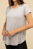 ZENANA Round Hem Rayon Short Sleeve Top