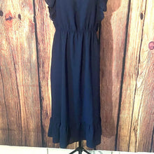 Load image into Gallery viewer, Elegant Navy Ruffle Dress, Medium, 1JJ-128D010