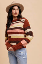 Load image into Gallery viewer, Annie Wear Color Block Round Neck Long Sleeve Sweater