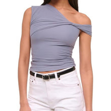 Load image into Gallery viewer, Off The Shoulder Asymmetrical Shirt, SIZE XL, 20D-170T010