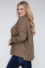 Load image into Gallery viewer, ZENANA Plus Brushed Melange Drop Shoulder Sweater