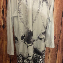 Load image into Gallery viewer, White Long Sleeve Rabbit Print Dress, Small, 3C-1312D001