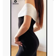 Load image into Gallery viewer, Off The Shoulder Ribbed Knit Sweater Dress, LARGE, 1HH-1312D003