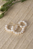 Lilou Natural pearl hoop ring and earring set