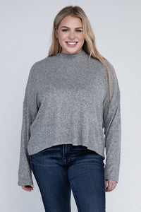 Ambiance Apparel Plus Drop Shoulder Long Sleeve Top