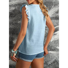 Load image into Gallery viewer, Cute V Neck Ruffle Sleeveless Shirts Elegant Tank Top, 2XL, 2C-1013T007 132