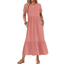 Load image into Gallery viewer, Short Sleeve Maxi Dress Crewneck Casual dress, SMALL, 1EE-165D006