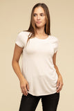 ZENANA Round Hem Rayon Short Sleeve Top