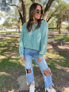 ONE ELEVEN NORTH Elliott Exposed Seam Sweatshirt in Five Colors