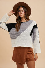 Load image into Gallery viewer, Annie Wear Color Block Drop Shoulder Sweater