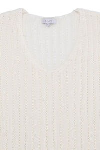 Lilou Variegated rib V neck sweater