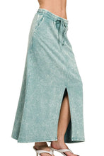Load image into Gallery viewer,  Terry Acid Washed Front Slit Long Skirts Side
