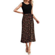 Load image into Gallery viewer, Sleeveless Tank,Boho Tie Knot Elastic Waist Midi Skirt Set, SMALL,  7O-151SET001