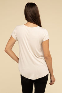 ZENANA Round Hem Rayon Short Sleeve Top