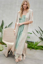 Load image into Gallery viewer, SOLID LONG CARDIGAN WITH FRINGE