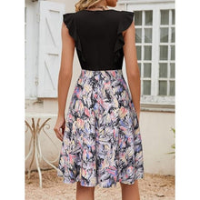 Load image into Gallery viewer, Vintage Ruffle Floral Flared A Line Swing Casual Cocktail Dress, XL, 2O-140D002