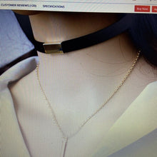 Load image into Gallery viewer, Black Velvet Choker Necklace Strip Rope Chain Bar 10E-J012