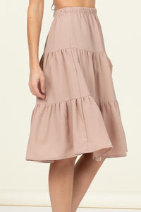 HYFVE CALL IT A DAY TIERED MIDI SKIRT