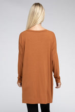 Load image into Gallery viewer, ZENANA Dolman Long Sleeve V-Neck Side Slit Hi-Low Hem Top