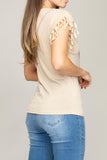 Nuvi Apparel Fringe trim tee shirt