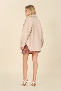 Lilou Light beige shacket with pockets