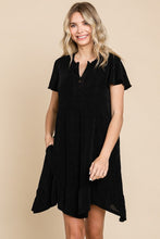 Load image into Gallery viewer, Culture Code Full Size Notched Short Sleeve Dress