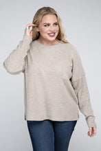 Load image into Gallery viewer, ZENANA Plus Ribbed Brushed Melange Hacci Sweater