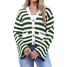 Load image into Gallery viewer, Striped Cardigan Sweaters Cropped, L, 3K-129T002